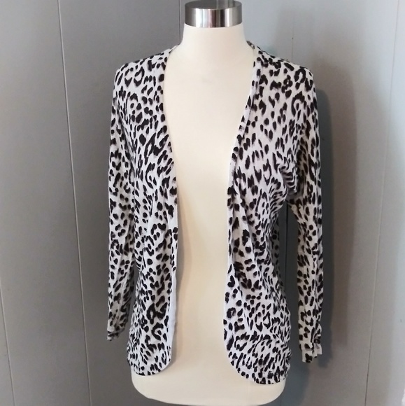 Apt. 9 Sweaters - 5/$25 Apt 9 Leopard Print Black/White Cardigan